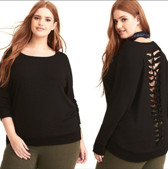 Torrid 4X Rocker Back Slash Black Sweatshirt - Picture 16 of 16